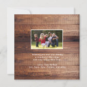 Rustic Dark Wood Square kerstfotokaart Feestdagenkaart (Achterkant)