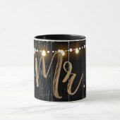 Rustic Dark Wood & String Lights Gold Bride MR. Mok (Midden)