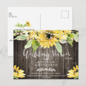 Rustic Dark Wood Sunflower Vrijgezellenfeest per p Uitnodiging Briefkaart (Voorkant / Achterkant)