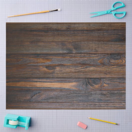 Rustic Dark Wood Tone Tissuepapier (Craft)