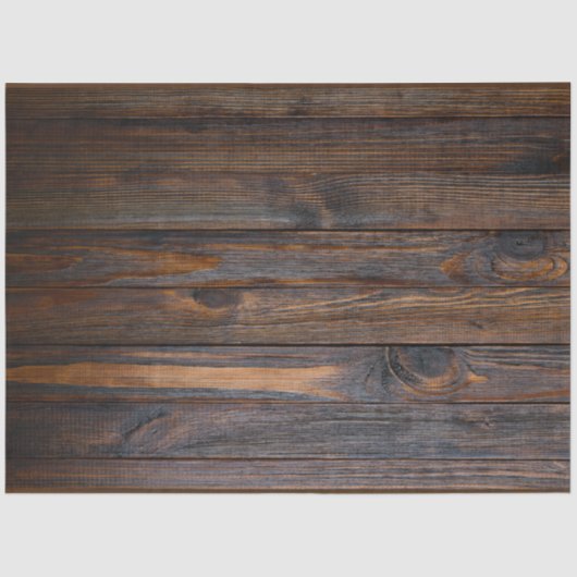 Rustic Dark Wood Tone Tissuepapier (Voorkant)
