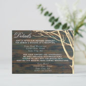 Rustic Dark Wood Tree Herfst Winter Weddenschap Informatiekaartje (Staand voorkant)