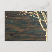 Rustic Dark Wood Tree Herfst Winter Weddenschap Informatiekaartje (Achterkant)