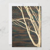 Rustic Dark Wood Tree Herfst Winter Weddenschap Kaart (Achterkant)