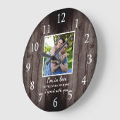 Rustic Dark Wood Wedding Jubileum Love Foto Grote Klok (Hoek)