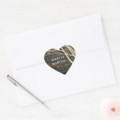 Rustic Dark Wood Winter Tree White Script Weduwen Hart Sticker (Envelop)
