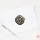 Rustic Dark Wood Winter Tree White Script Weduwen Ronde Sticker (Envelop)