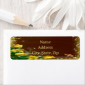 Rustic Dark Wood Yellow Floral Butterfly Adres Etiket (Insitu)