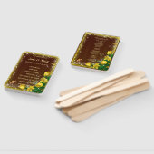 Rustic Dark Wood Yellow Floral Wedding Programme Handwaaier (Niet-gemonteerd)