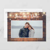 Rustic de Foto van de Lichten van het Koord van he Aankondigingskaart (Voorkant / Achterkant)