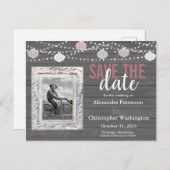 Rustic de Foto van Hout & van de Lichten van het K Uitnodiging Briefkaart (Voorkant / Achterkant)