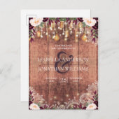 Rustic de Lichten van het Koord van het Hout van d Aankondigingskaart (Voorkant / Achterkant)