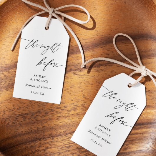 Rustic De Nacht Voor De Proefbruiloft  Cadeaulabel
