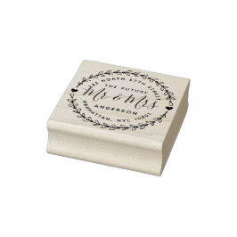 Rustic De Toekomst Mr & Mrs Bruiloft Retouradres Rubberstempel
