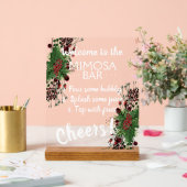 Rustic December Holiday Season Berry Holly Wreath Acryl Bord (Huwelijk)