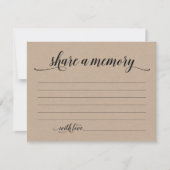 Rustic Deel A Memory Sympathie, Memorial Note Card Kaart (Voorkant)