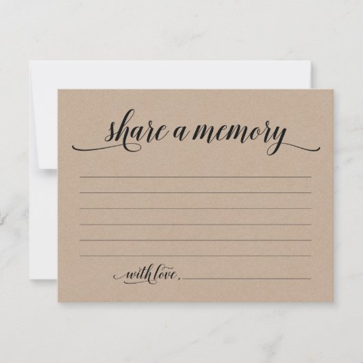 Rustic Deel A Memory Sympathie, Memorial Note Card Kaart (Voorkant)