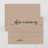 Rustic Deel A Memory Sympathie, Memorial Note Card Kaart (Voorkant / Achterkant)