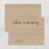 Rustic Deel A Memory Sympathie, Memorial Note Card Kaart (Voorkant / Achterkant)