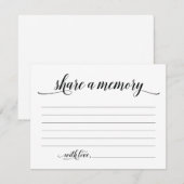 Rustic Deel A Memory Sympathie, Memorial Note Card Kaart (Voorkant / Achterkant)