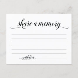 Rustic Deel A Memory Sympathie, Memorial Note Card Kaart