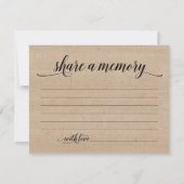 Rustic Deel A Memory Sympathie, Memorial Note Card Kaart (Voorkant)