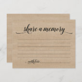 Rustic Deel A Memory Sympathie, Memorial Note Card Kaart (Voorkant / Achterkant)