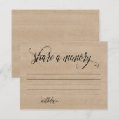 Rustic Deel A Memory Sympathie, Memorial Note Card Kaart (Voorkant / Achterkant)