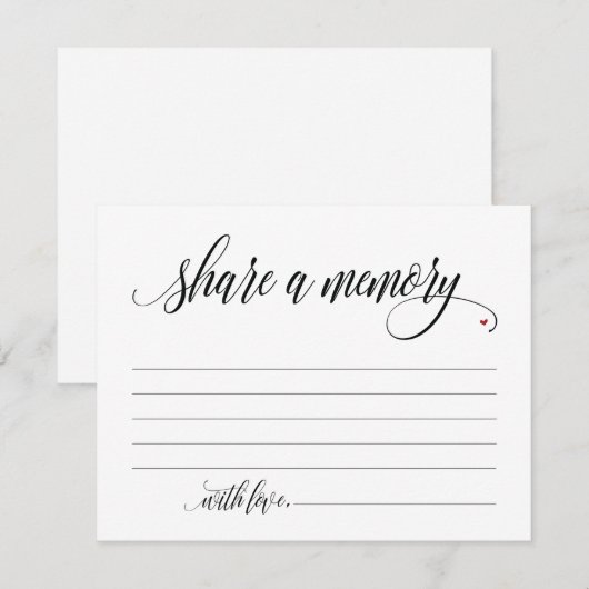 Rustic Deel A Memory Sympathie, Memorial Note Card Kaart (Voorkant / Achterkant)