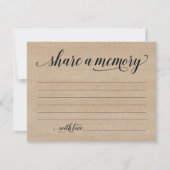 Rustic Deel A Memory Sympathie, Memorial Note Card Kaart (Voorkant)