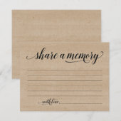 Rustic Deel A Memory Sympathie, Memorial Note Card Kaart (Voorkant / Achterkant)