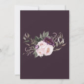 Rustic Deep Paarse Peony Floral Wedding Card Kaart (Achterkant)