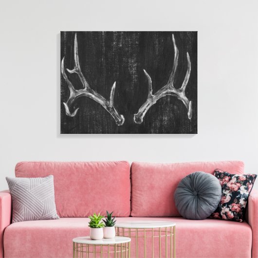 Rustic Deer Animal Head op het karton Canvas Afdruk (Insitu (Woonkamer))