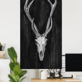 Rustic Deer Animal Head Poster (Thuiskantoor)