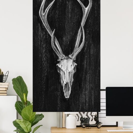Rustic Deer Animal Head Poster (Thuiskantoor)