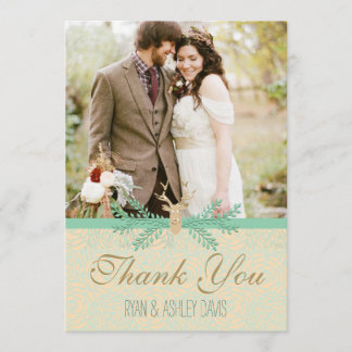 Rustic Deer Antler BEDANK JULLIE CARD Romantic Wed Bedankkaart