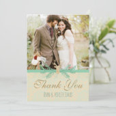 Rustic Deer Antler BEDANK JULLIE CARD Romantic Wed Bedankkaart (Staand voorkant)