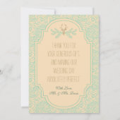 Rustic Deer Antler BEDANK JULLIE CARD Romantic Wed Bedankkaart (Achterkant)