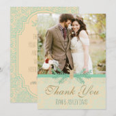 Rustic Deer Antler BEDANK JULLIE CARD Romantic Wed Bedankkaart (Voorkant / Achterkant)