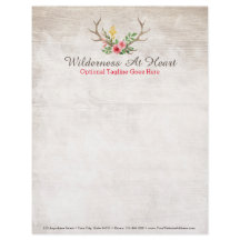 Rustic Deer Antler Bohemian Floral Waterverf Wood