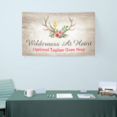 Rustic Deer Antler Bohemian Floral Waterverf Wood Spandoek (Beurs)