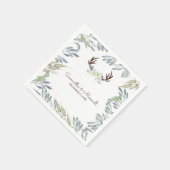 RUSTIC Deer Antler en Greenery, blauw Servetten (Hoek)
