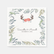 RUSTIC Deer Antler en Greenery, Peach
