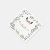 RUSTIC Deer Antler en Greenery, Peach Servet (Hoek)