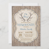 Rustic Deer Antler Oh Deer Boy Baby shower Kaart (Voorkant)