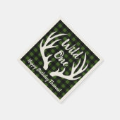 Rustic Deer Antlers Buffalo check geplakt Wild One Servet (Hoek)