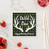Rustic Deer Antlers Buffalo check geplakt Wild One Servet (Insitu)