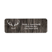 Rustic Deer Antlers & Carved Heart Wedding Etiket (Voorkant)
