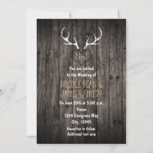 Rustic Deer Antlers & Carved Heart Wedding