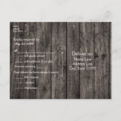 Rustic Deer Antlers & Carved Heart Wedding RSVP Uitnodiging Briefkaart (Achterkant)